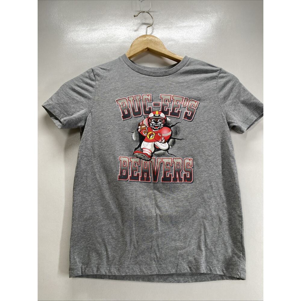 Buc-ees Beavers #82 Gray Short Sleeve T-shirt Youth Medium 28-30” Chest